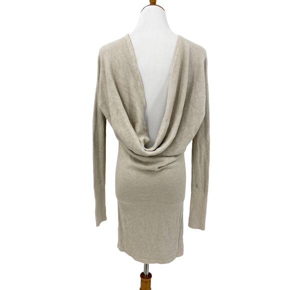Lululemon Dress Womens Medium Serenity Wrap Sweater Knit Heathered Cashew Coal - Picture 1 of 4